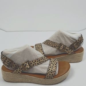BLOWFISH malibu leopard wedge sandals Size 11